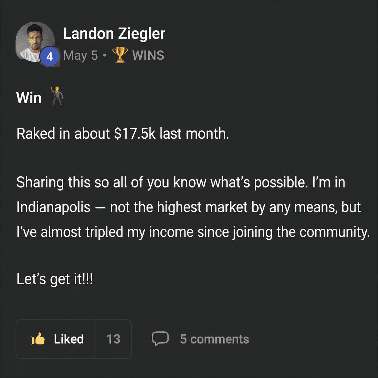 Landon Ziegler testimonial
