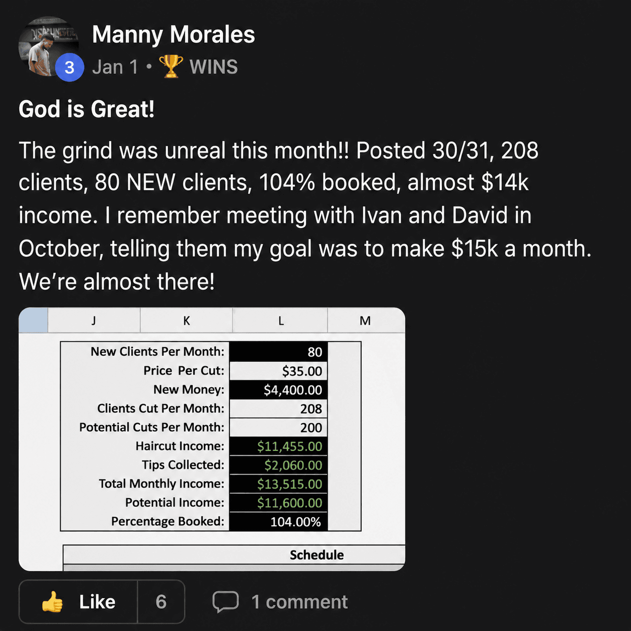 Manny Morales testimonial